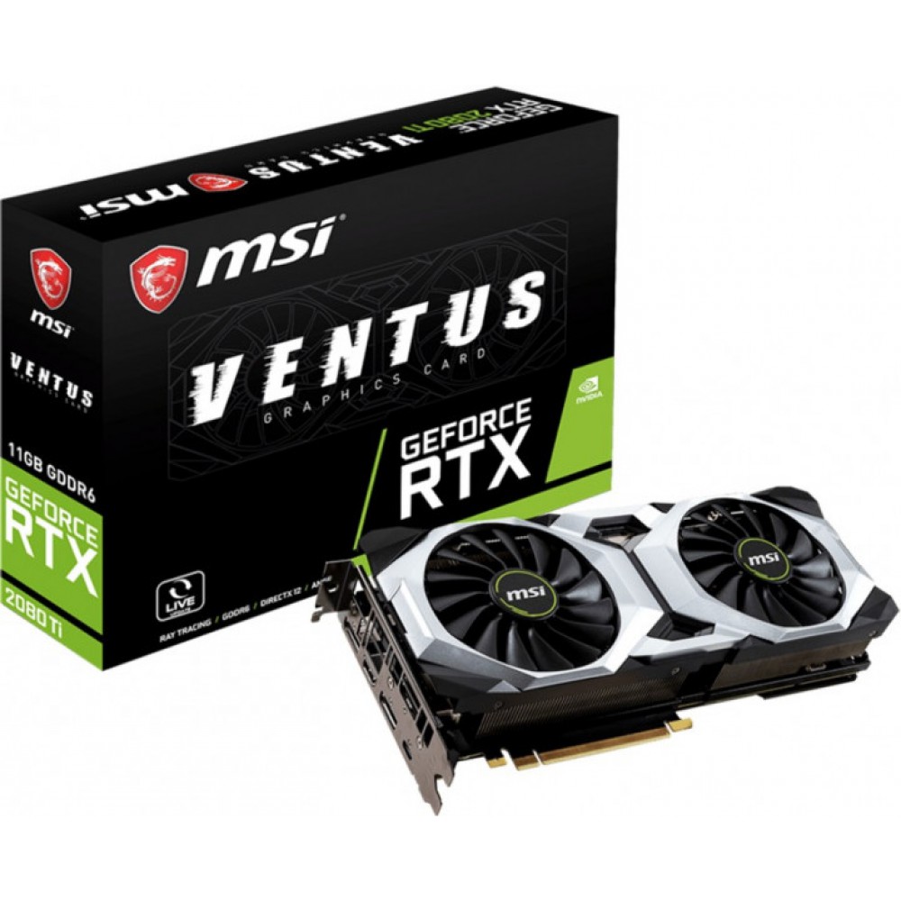 Видеокарта MSI GeForce RTX2080Ti 11GB, 352bit, DDR6 Ventus OC (RTX